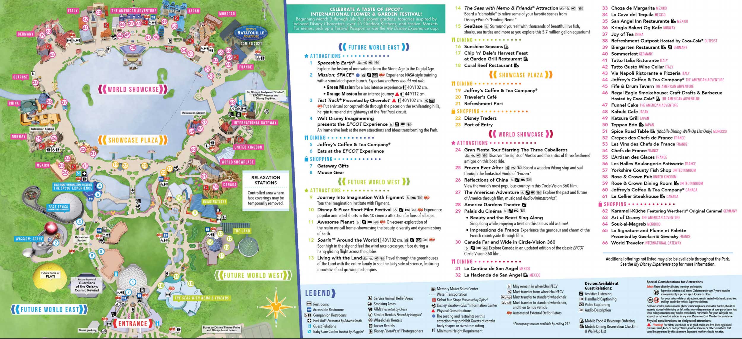 Epcot Flower & Garden Festival Map 2021